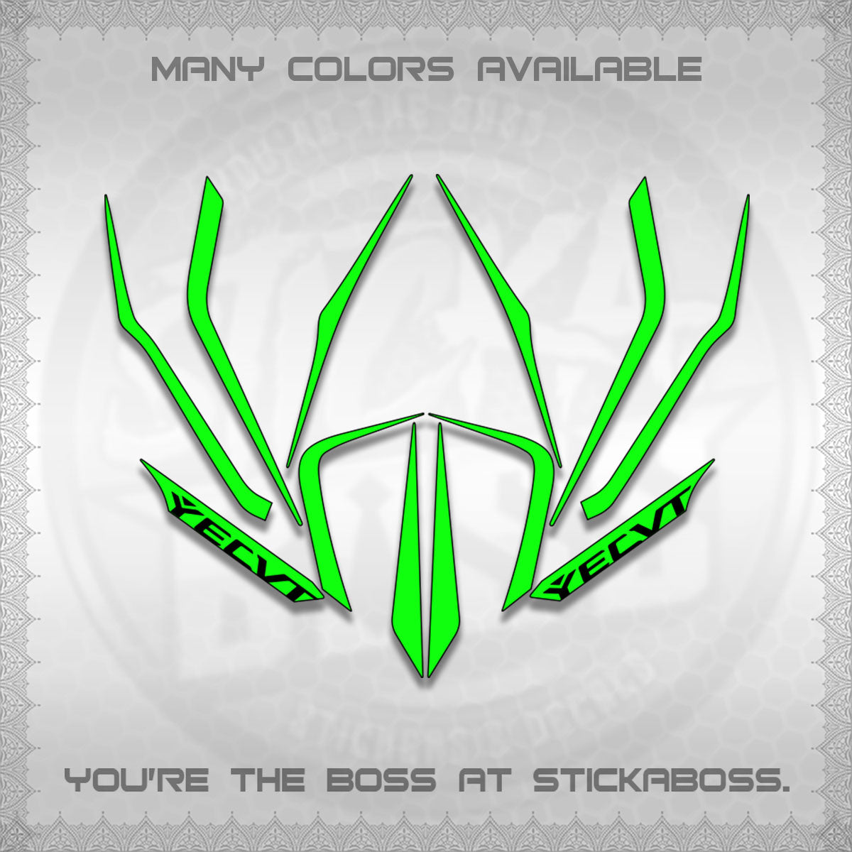 AEROX V3 STRIPING DECALS (TURBO YECVT)STICKER DECALS By STICKABOSS