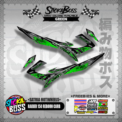 RAIDER 150 REBORN CARB DECALS ( SATRIA HOTWHEELS )【WITH FREEBIES】