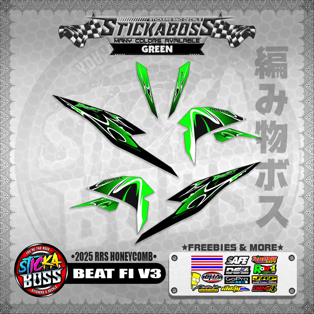 BEAT FI V3 INDO STICKER DECALS ( 2025 RRS HONEYCOMB )【WITH FREEBIES】