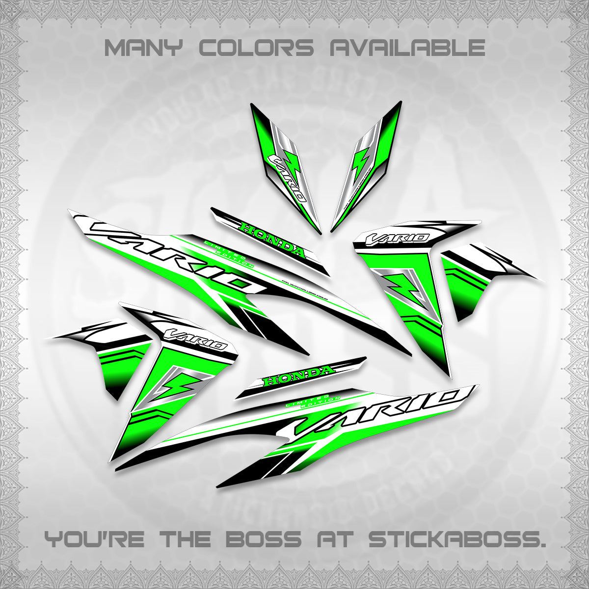 CLICK 125 V2 FOR WHITE VARIO DECALS (LIGHTNING DESIGN)STICKER DECALS By STICKABOSS (Copy) (Copy) (Copy) (Copy)