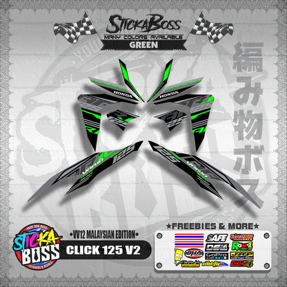 CLICK 125 V2 DECALS ( VV12 MALAYSIAN EDITION ) 【WITH FREEBIES】