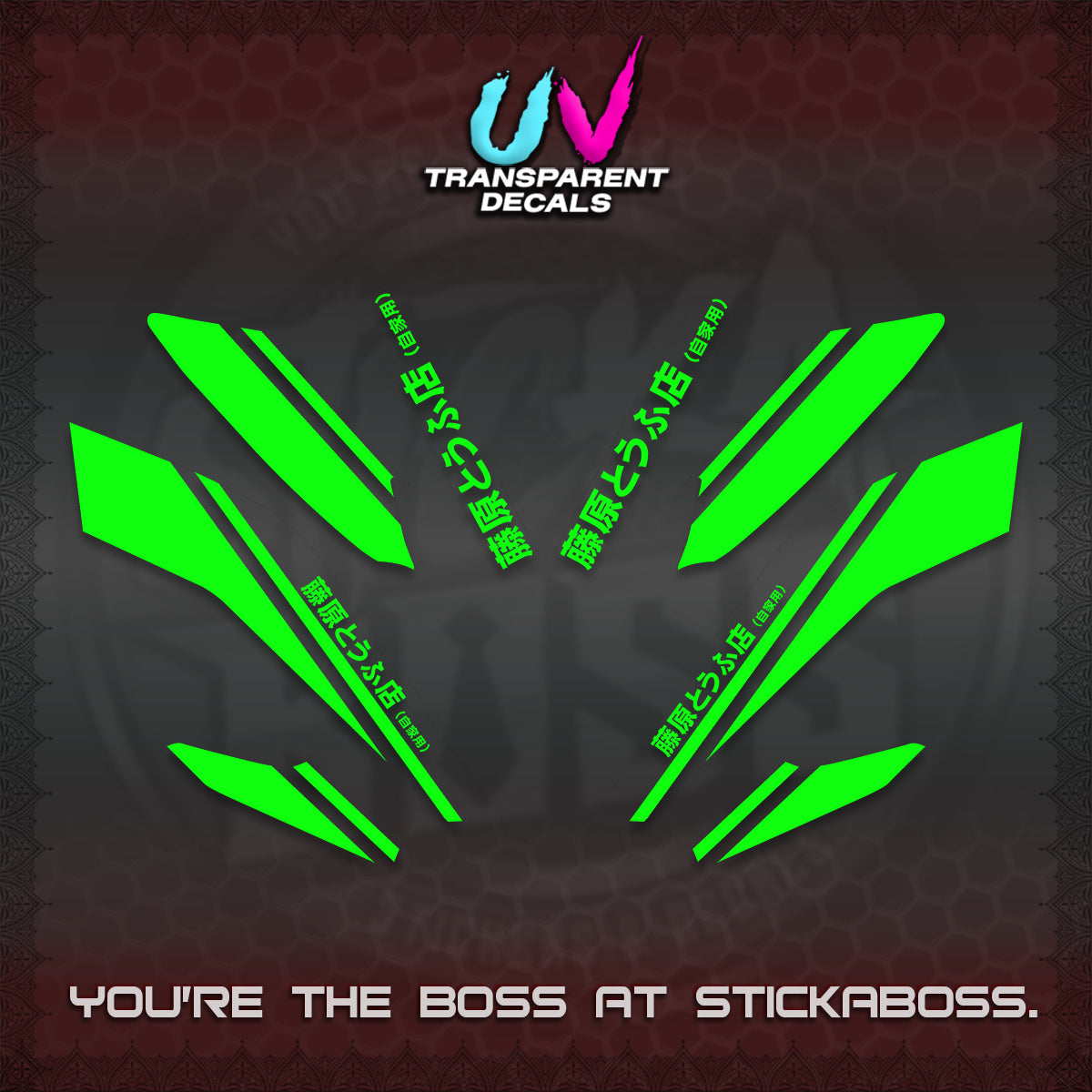 NMAX V2 UV TRANSPARENT DECALS (TRUENO STYLE DESIGN) STICKER KITS By STICKABOSS