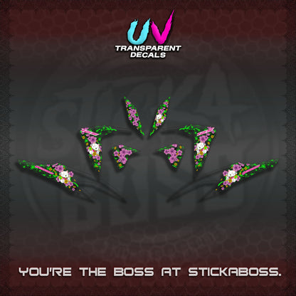 【PREMIUM UV PRINT】TRANSPARENT  CLICK 125 V2 DECALS (LUCKY CAT SAKURA STRIPING)By STICKABOSS