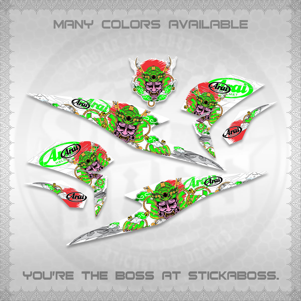 BEAT FI INDO FOR WHITE DECALS (2026 NEW SAMURAI MOTIF) STICKER KITS BY STICKABOSS
