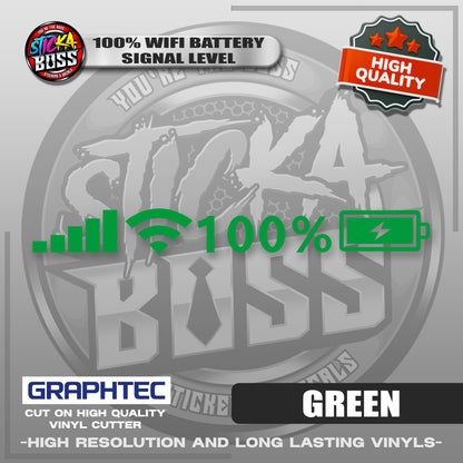 100% WIFI BATTERY SIGNAL LEVEL | VINYL WATERPROOF CUT-OUT STICKER DECALS【Stickaboss】