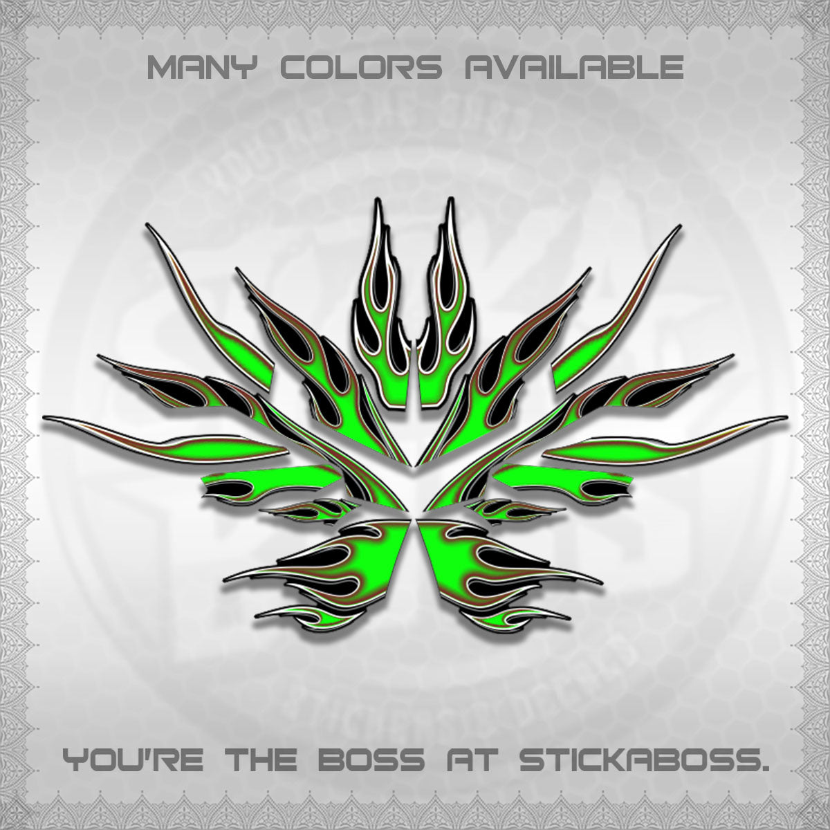 AEROX V3 ALPHA TURBO DECALS (2026 LED FIRE MOTIF)STICKER DECALS By STICKABOSS