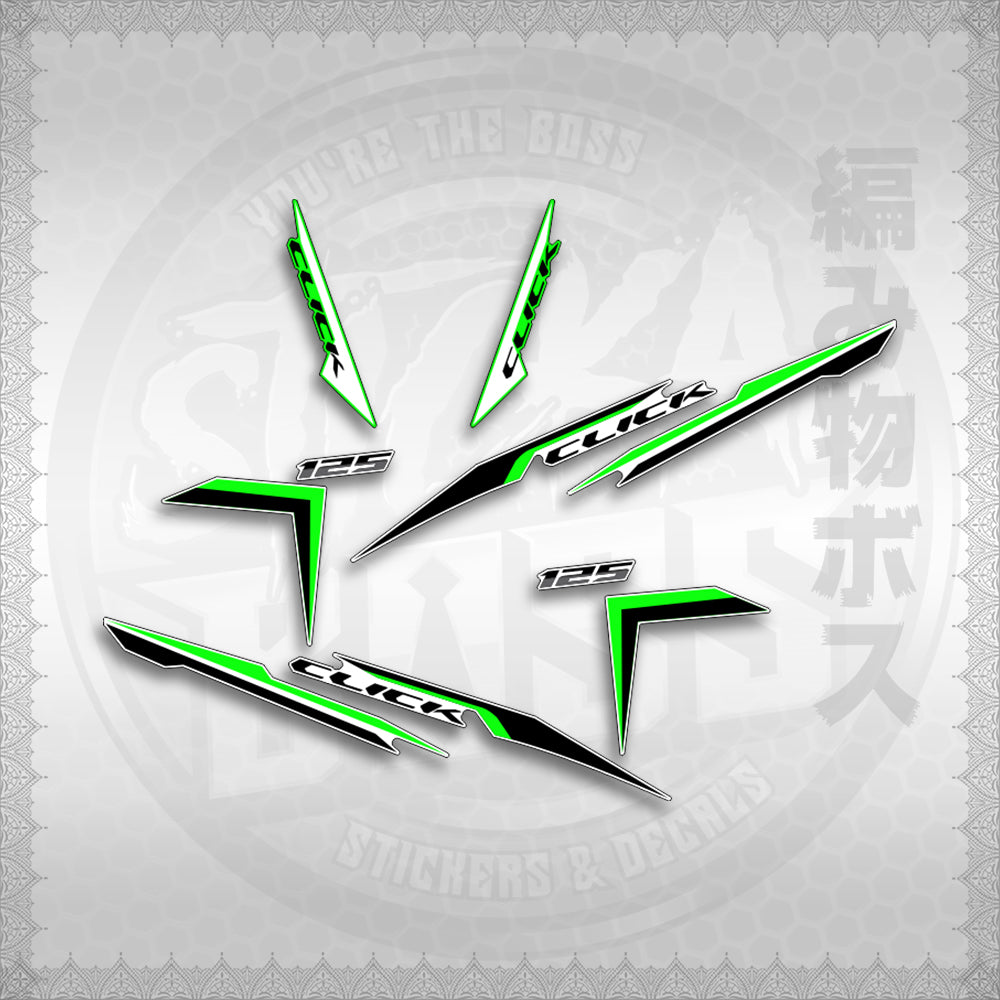 STICKER DECALS for CLICK 125 V2 (CV224NVSTIN) By STICKABOSS (SOFIE LAMINATED WATERPROOF)
