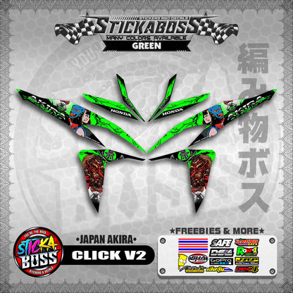 CLICK V2 STICKER DECALS ( JAPAN AKIRA )【WITH FREEBIES】