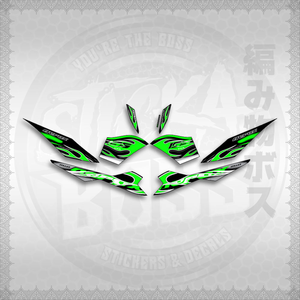 STICKER DECALS for AEROX V3 ALPHA TURBO INDO (AV311TRED) By STICKABOSS (SOFIE LAMINATED WATERPROOF)