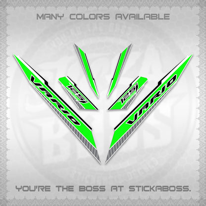 CLICK 125 V3 VARIO FOR WHITE DECALS (2024 SV 12-A1 STYLE) STICKER DECALS By STICKABOSS