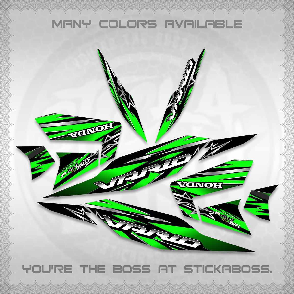 CLICK 125 V4 VARIO DECALS (2026 BLACK STAR DESIGN) STICKER DECALS By STICKABOSS