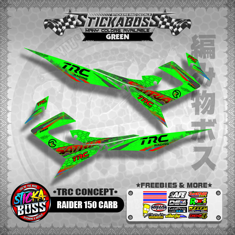 RAIDER 150 CARB STICKER DECALS ( TRC CONCEPT SATRIA )【WITH FREEBIES】