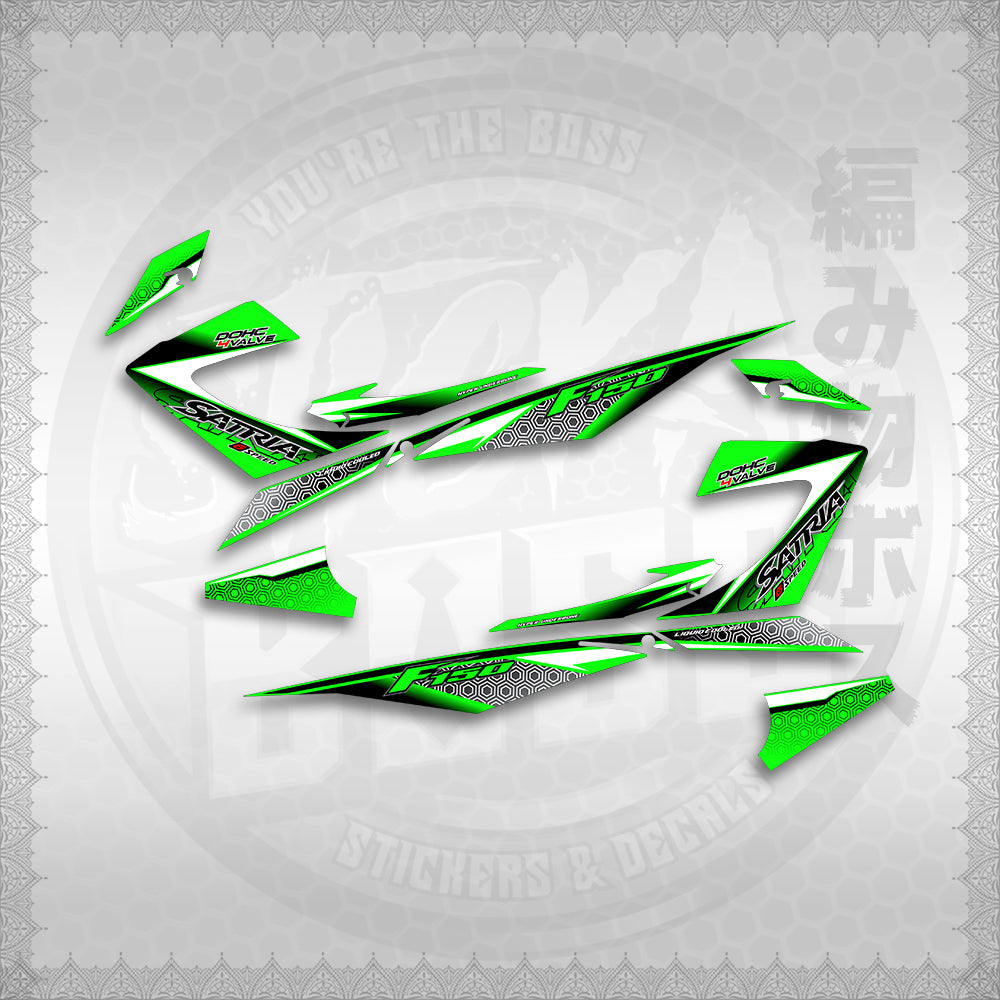 STICKER DECALS for RAIDER 150 REBORN CARB (RCCHEGR) By STICKABOSS (SOFIE LAMINATED WATERPROOF)