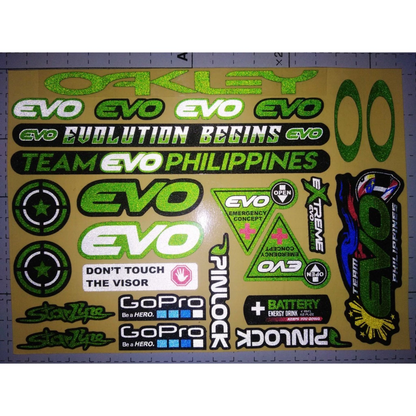 EVO REFLECTORIZED HELMET VISOR STICKERS【DIFFERENT COLORS / THICKER QUALITY / HD PRINTOUT】