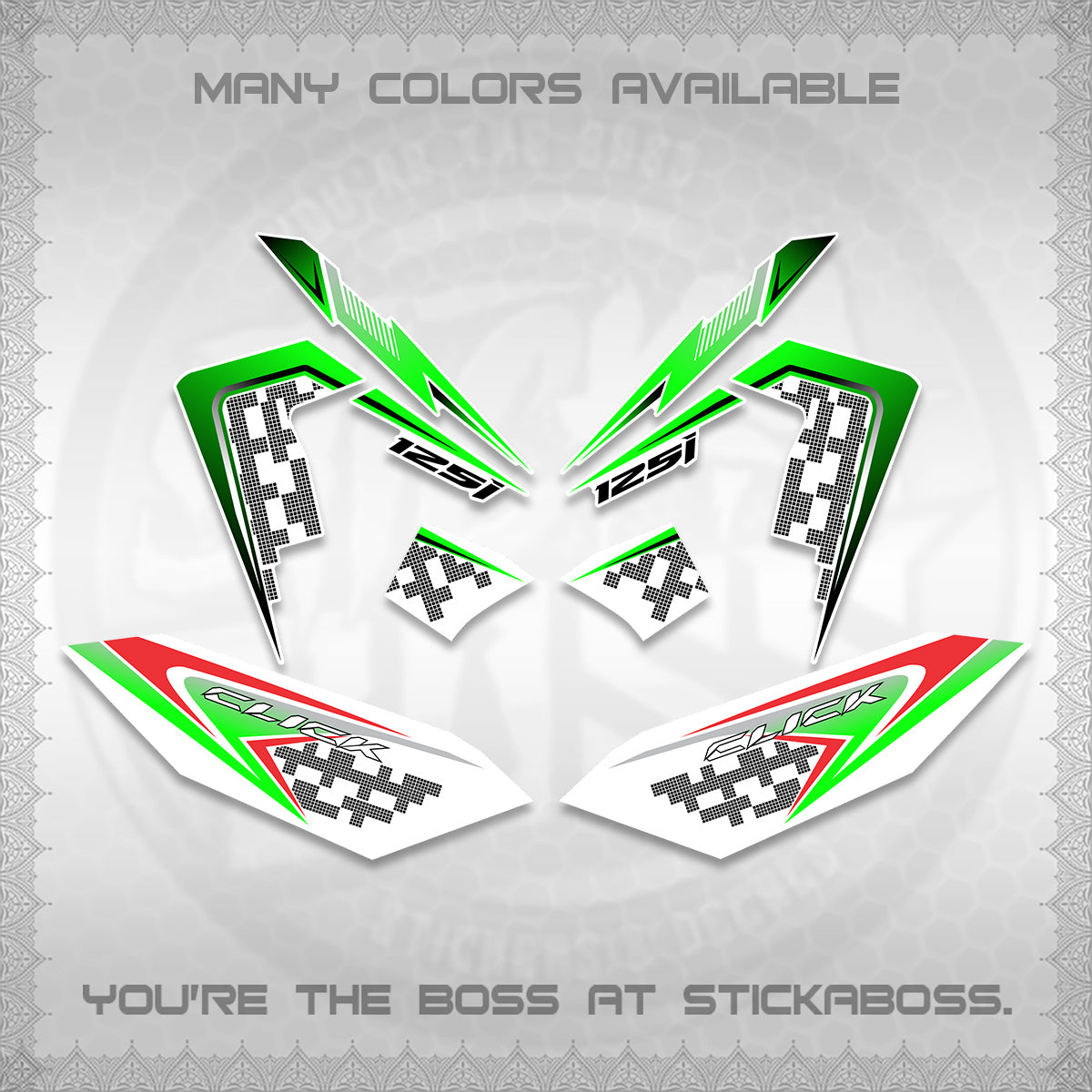 CLICK 125 V4 VIETNAM FOR WHITE DECALS (2026 TERBARU MOTIF DESIGN) STICKER KITS BY STICKABOSS