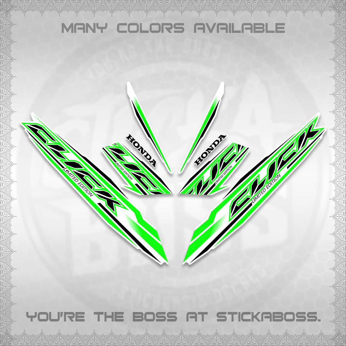 CLICK 125 V3 INDO FOR WHITE DECALS (2024 SV 13-A2 STYLE) STICKER KITS By STICKABOSS