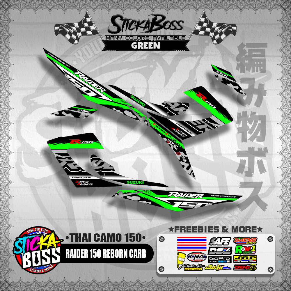 RAIDER 150 REBORN CARB DECALS ( THAI CAMO 150 )【WITH FREEBIES】