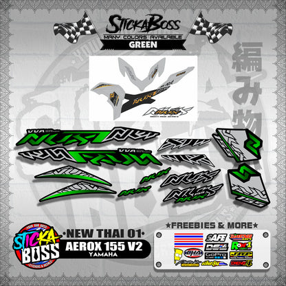 AEROX 155 V2 DECALS ( NEW THAI 01 )【WITH FREEBIES】