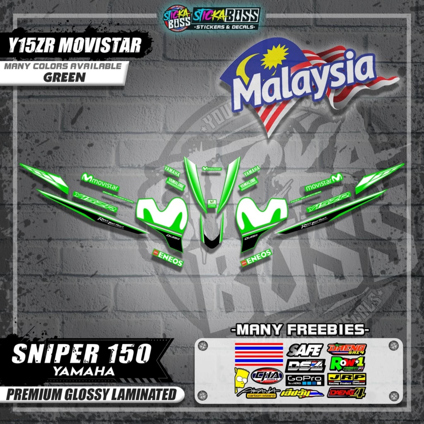 Sniper 150 Malaysian Decals ( Y15ZR MOVISTAR )【WITH FREEBIES】Malaysia Concept