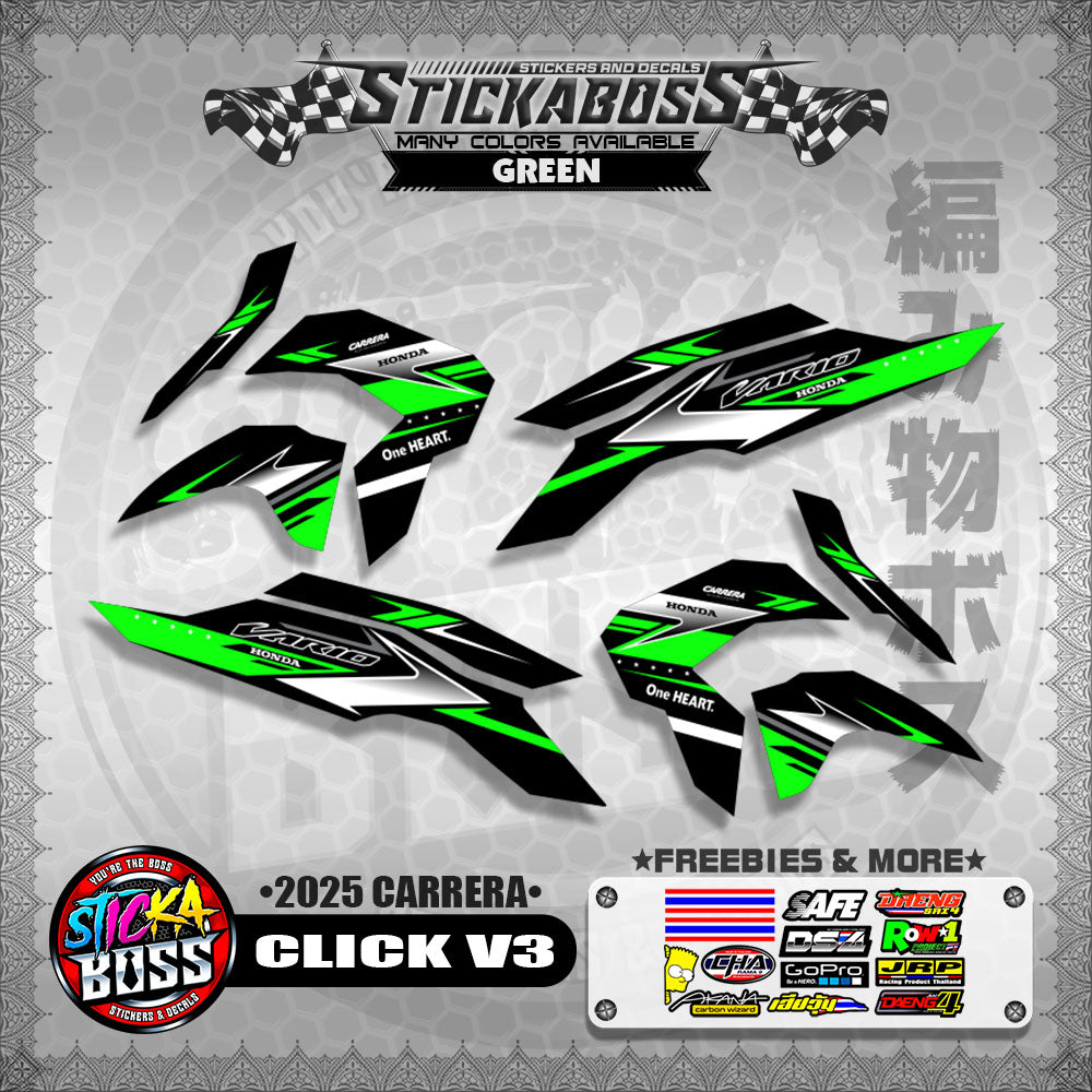 CLICK V3 STICKER DECALS ( 2025 CARRERA )【WITH FREEBIES】
