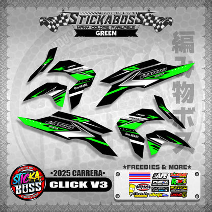 CLICK V3 STICKER DECALS ( 2025 CARRERA )【WITH FREEBIES】