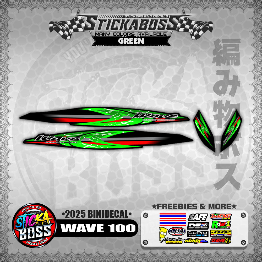 WAVE 100 STICKER DECALS ( 2025 BINIDECAL )【WITH FREEBIES】