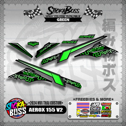 AEROX 155 V2 DECALS ( 2024 NVX THAI CUSTOM )【WITH FREEBIES】