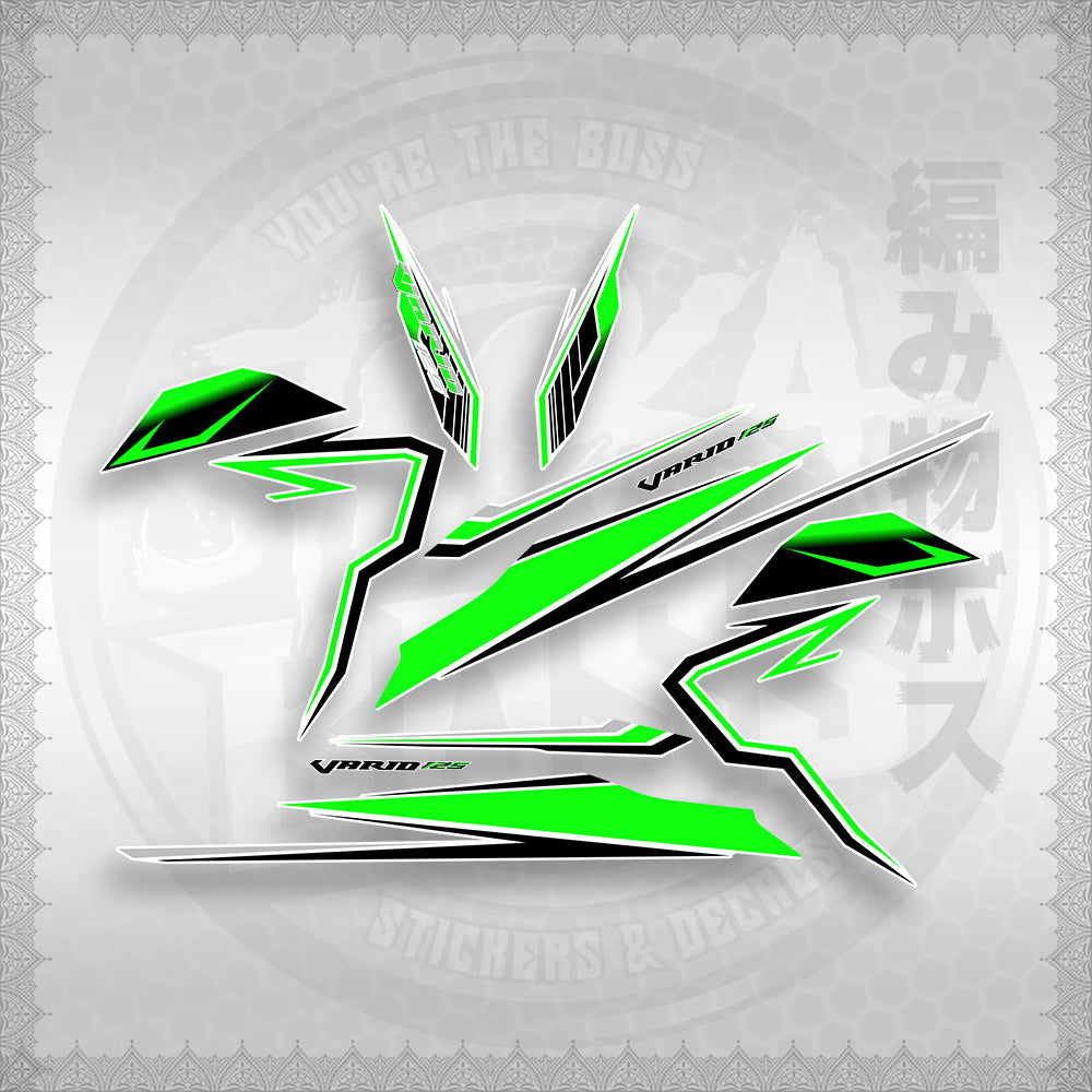 STICKER DECALS for CLICK 125 V3 (CV3VAVRDEFOWH) By STICKABOSS (SOFIE LAMINATED WATERPROOF)