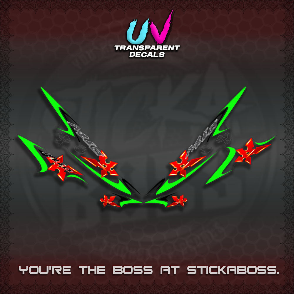 MIO SPORTY UV TRANSPARENT DECALS (2003-2005 LAMA KARBU MOTIF)STICKER DECALS By STICKABOSS