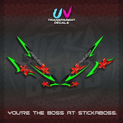 MIO SPORTY UV TRANSPARENT DECALS (2003-2005 LAMA KARBU MOTIF)STICKER DECALS By STICKABOSS