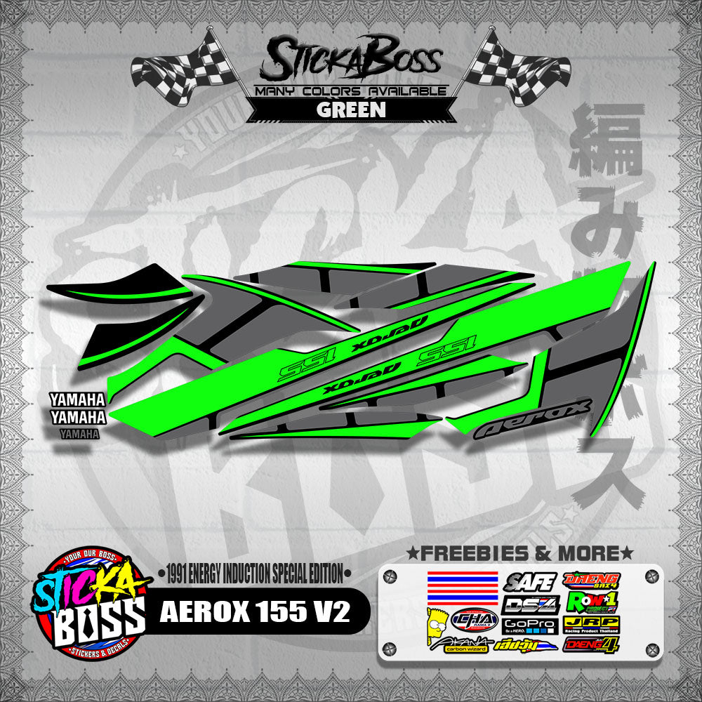 AEROX 155 V2 DECALS ( 1991 ENERGY INDUCTION SPECIAL EDITION )【WITH FREEBIES】