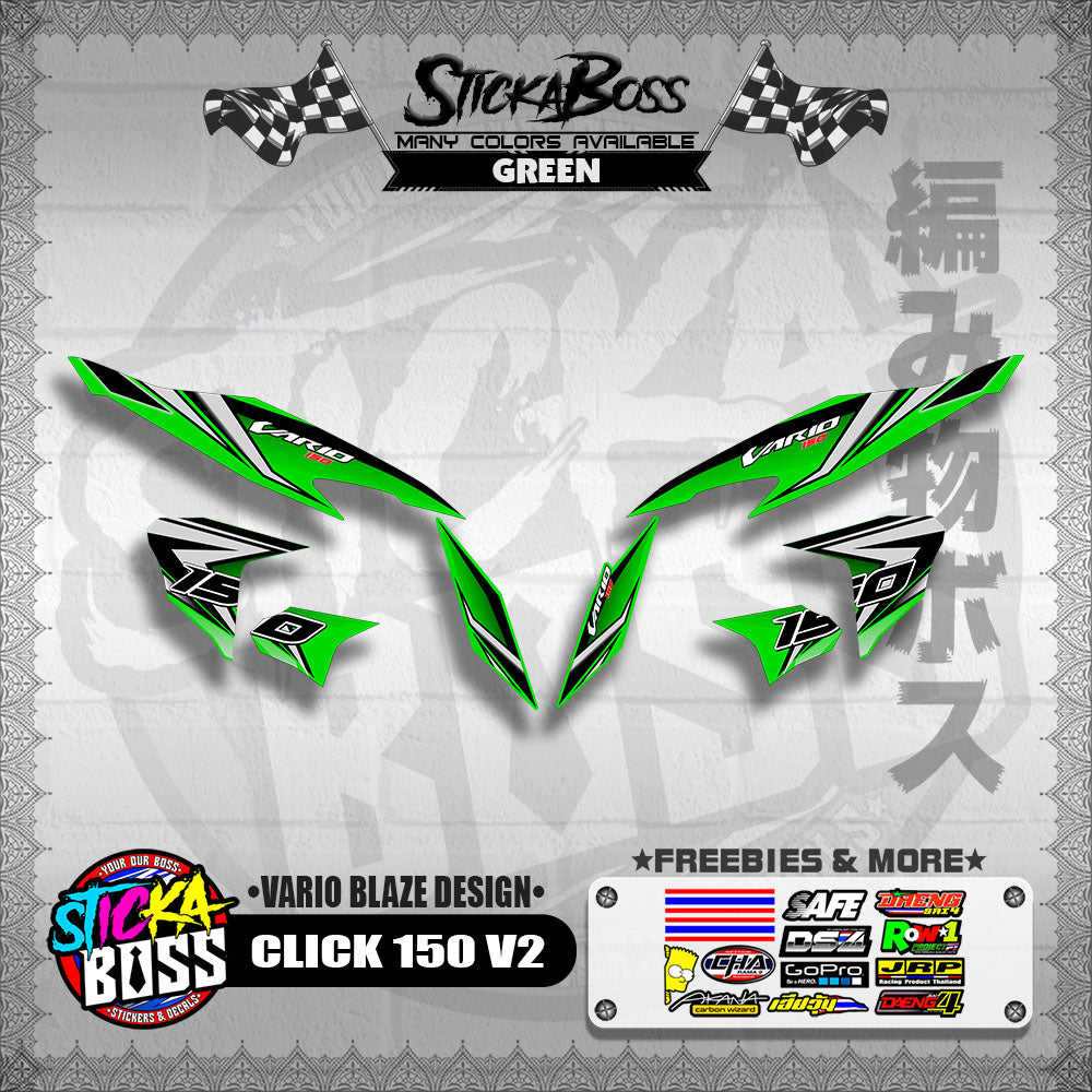 CLICK 150 V2 DECALS ( VARIO BLAZE DESIGN )【WITH FREEBIES】