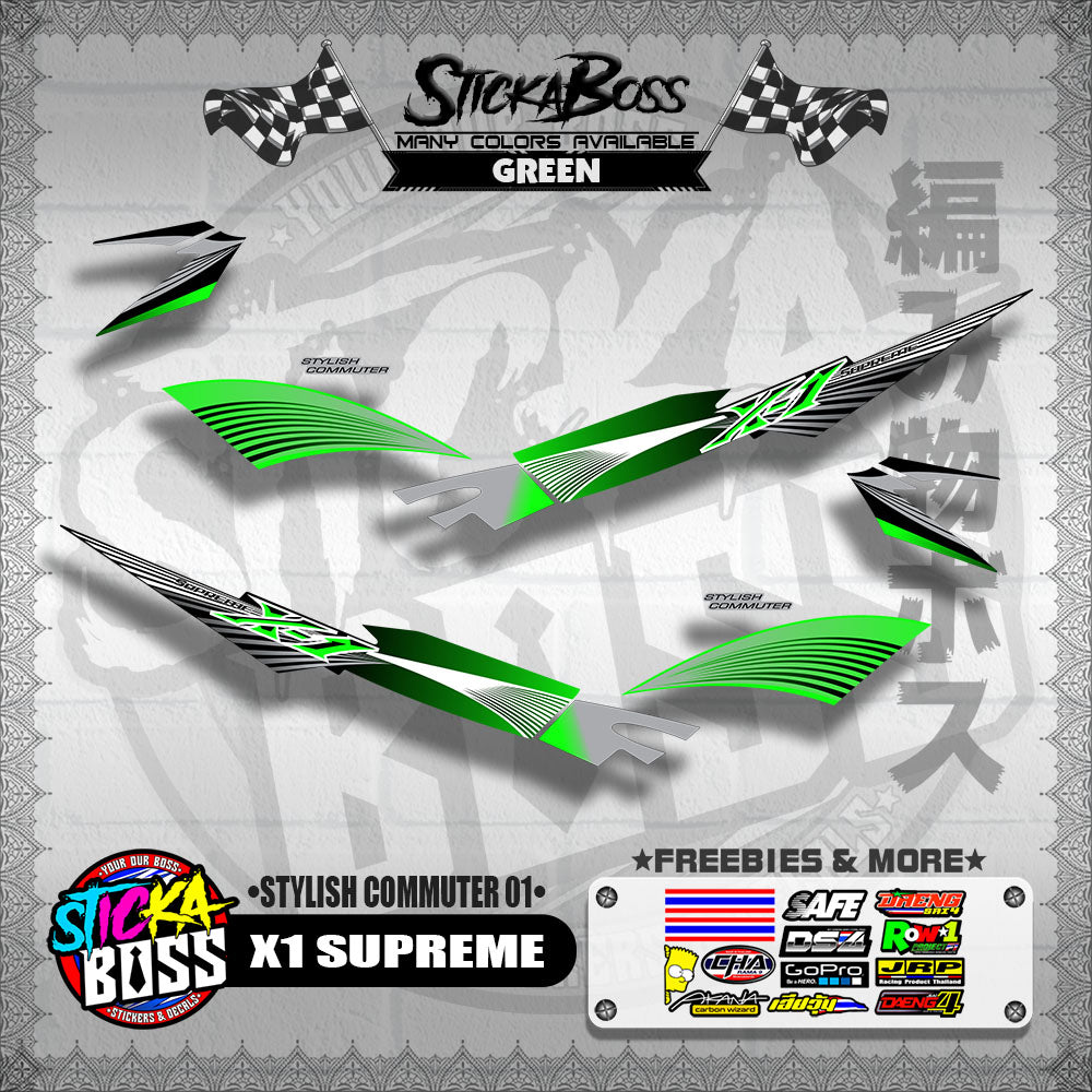 X1 SUPREME DECALS ( STYLISH COMMUTER 01 )【WITH FREEBIES】