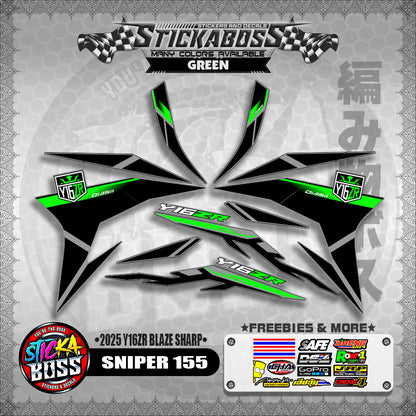 SNIPER 155 STICKER DECALS ( 2025 Y16ZR BLAZE SHARP )【WITH FREEBIES】