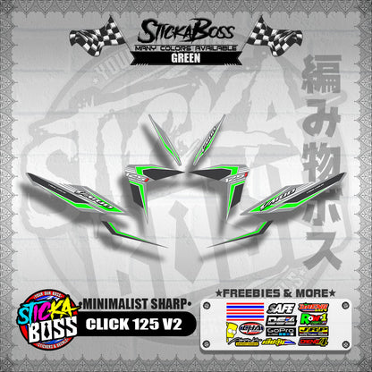 CLICK 125 V2 DECALS ( MINIMALIST SHARP )【WITH FREEBIES】