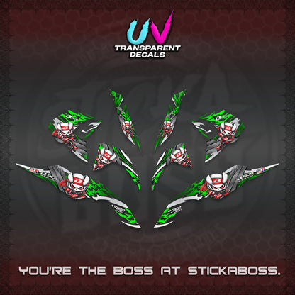 CLICK 125 V3 UV TRANSPARENT DECALS (2026 NEW RCB 2.0 DESIGN) STICKER KITS BY STICKABOSS