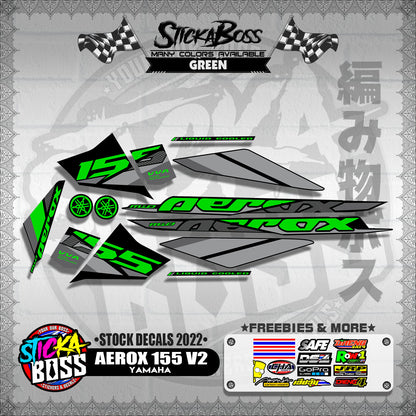 AEROX 155 V2 ( STOCK DECALS 2022 )【WITH FREEBIES】