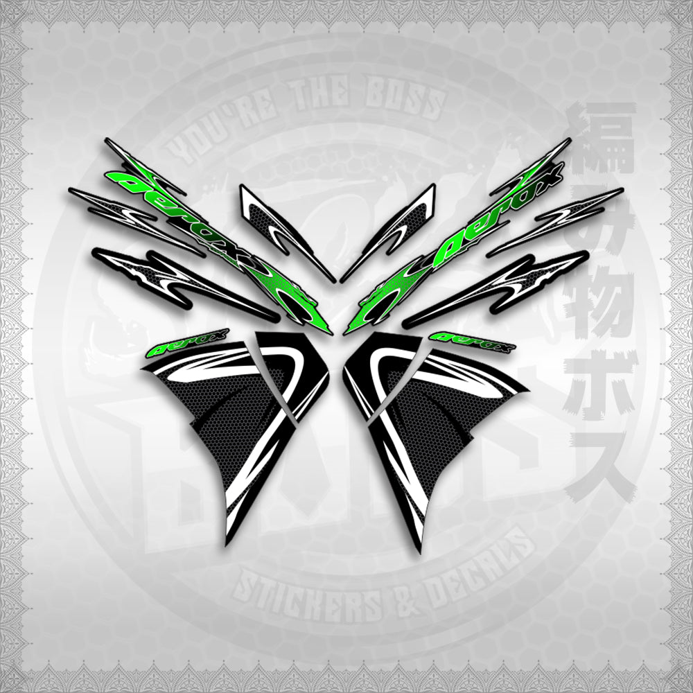 STICKER DECALS for AEROX 155 V2 (AV225LENEMOHO) By STICKABOSS (SOFIE LAMINATED WATERPROOF)