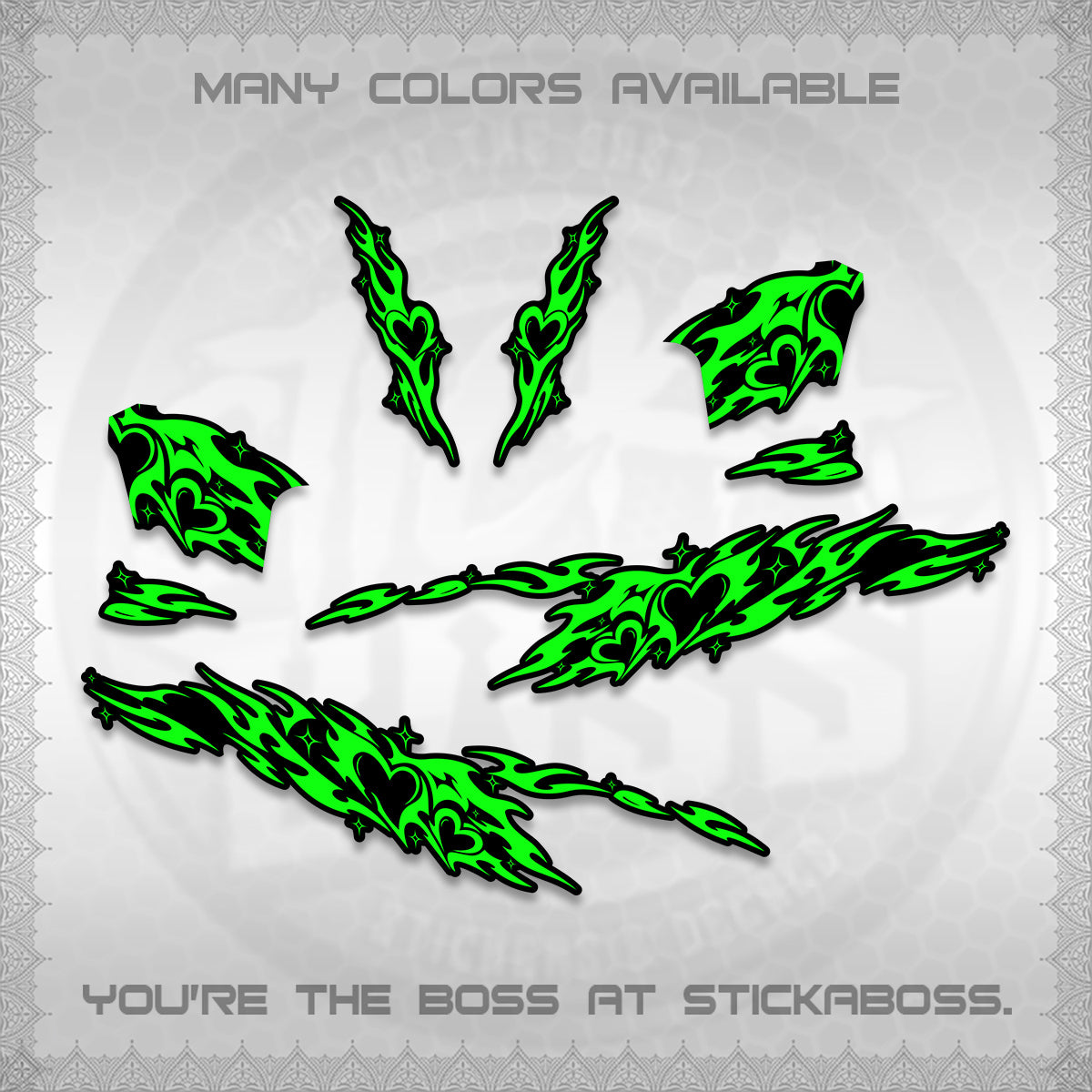 CLICK 125 V2 DECALS (2026 TRIBAL HEART DESIGN) STICKER KITS BY STICKABOSS