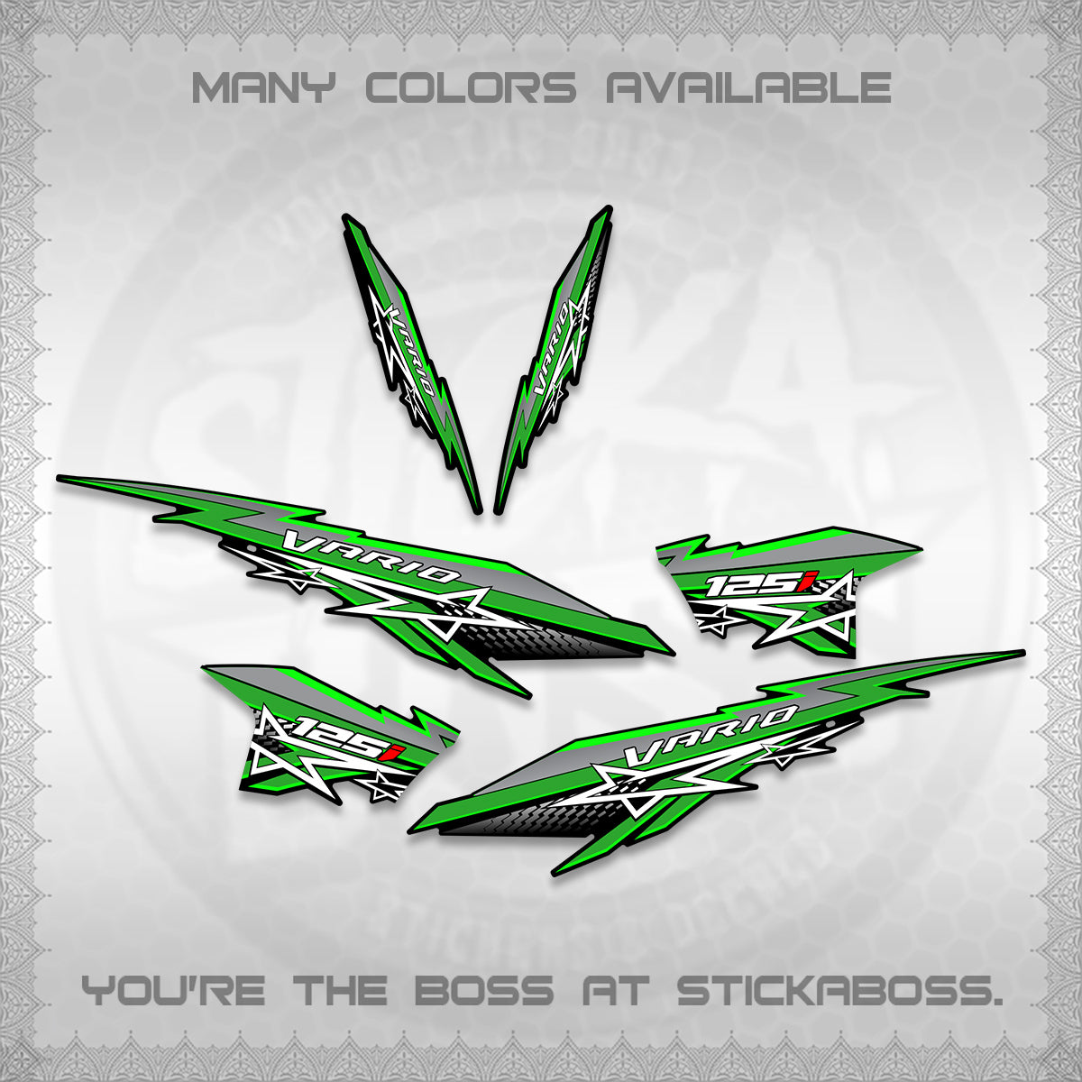 CLICK V2 INDO VARIO DECALS (A0002 STAR DESIGN)STICKER DECALS By STICKABOSS