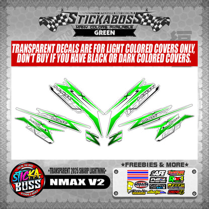 NMAX V2 INDO STICKER DECALS ( TRANSPARENT 2025 SHARP LIGHTNING )【WITH FREEBIES】