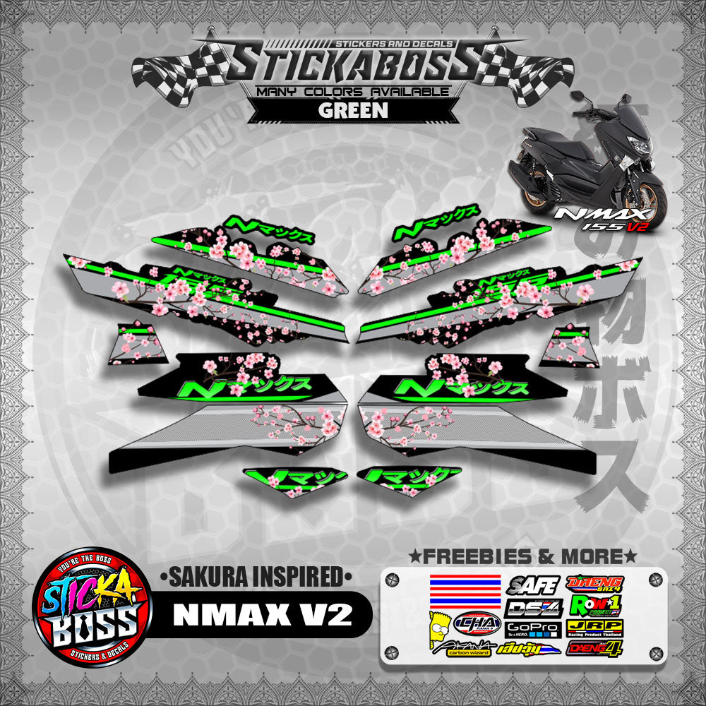 NMAX V2 STICKER DECALS ( SAKURA INSPIRED )【WITH FREEBIES】