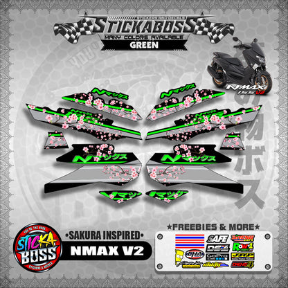 NMAX V2 STICKER DECALS ( SAKURA INSPIRED )【WITH FREEBIES】