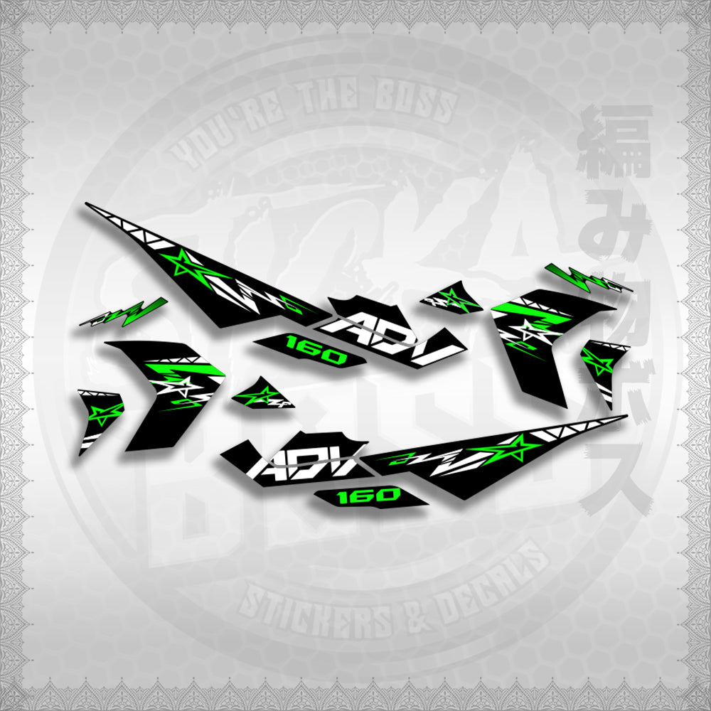 STICKER DECALS for ADV 160 (A160ALxOMIN) By STICKABOSS (SOFIE LAMINATED WATERPROOF)