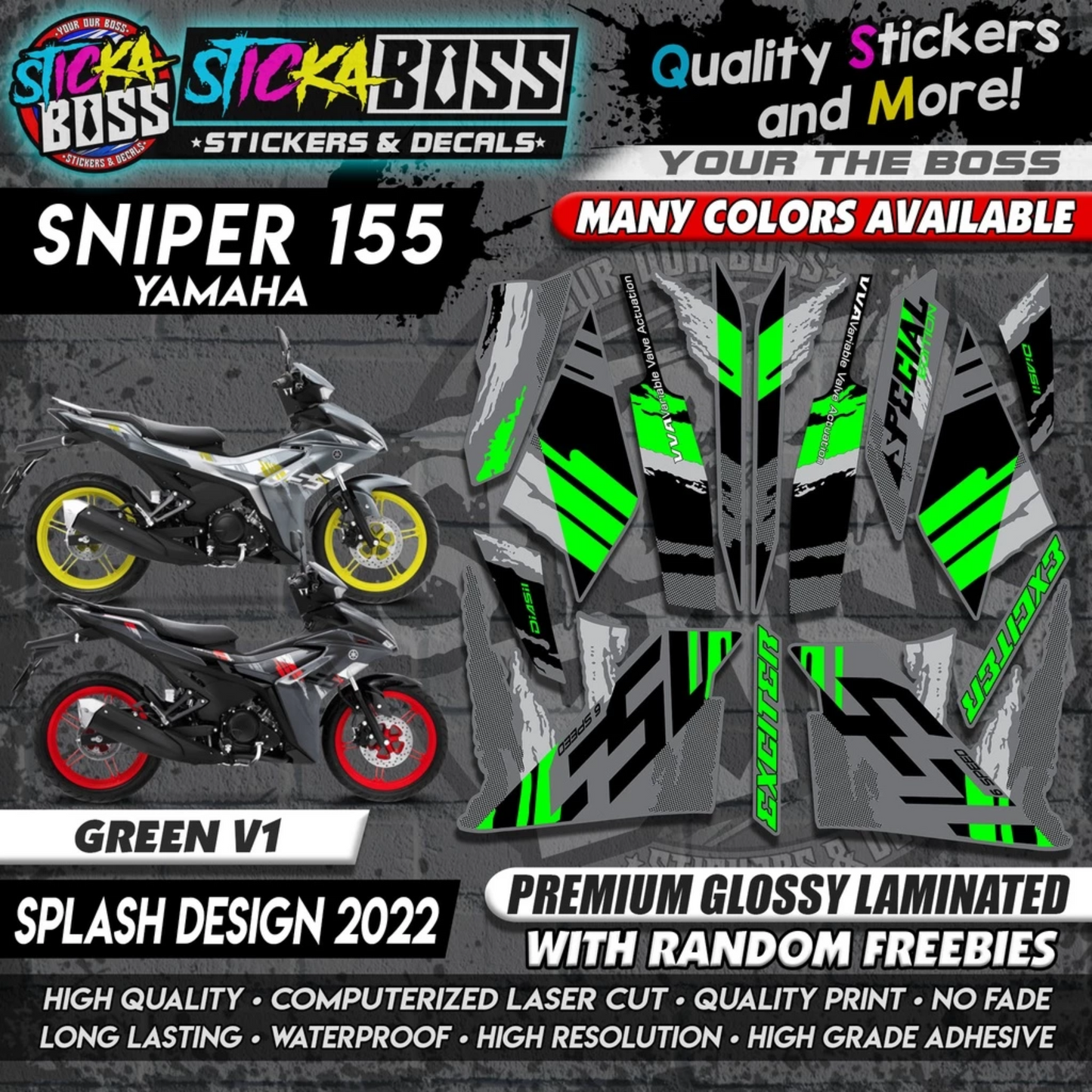 Sniper 155 NEW STOCK DECALS (SPLASH DESIGN 2022) MALAYSIAN CONCEPT【WITH FREEBIES】