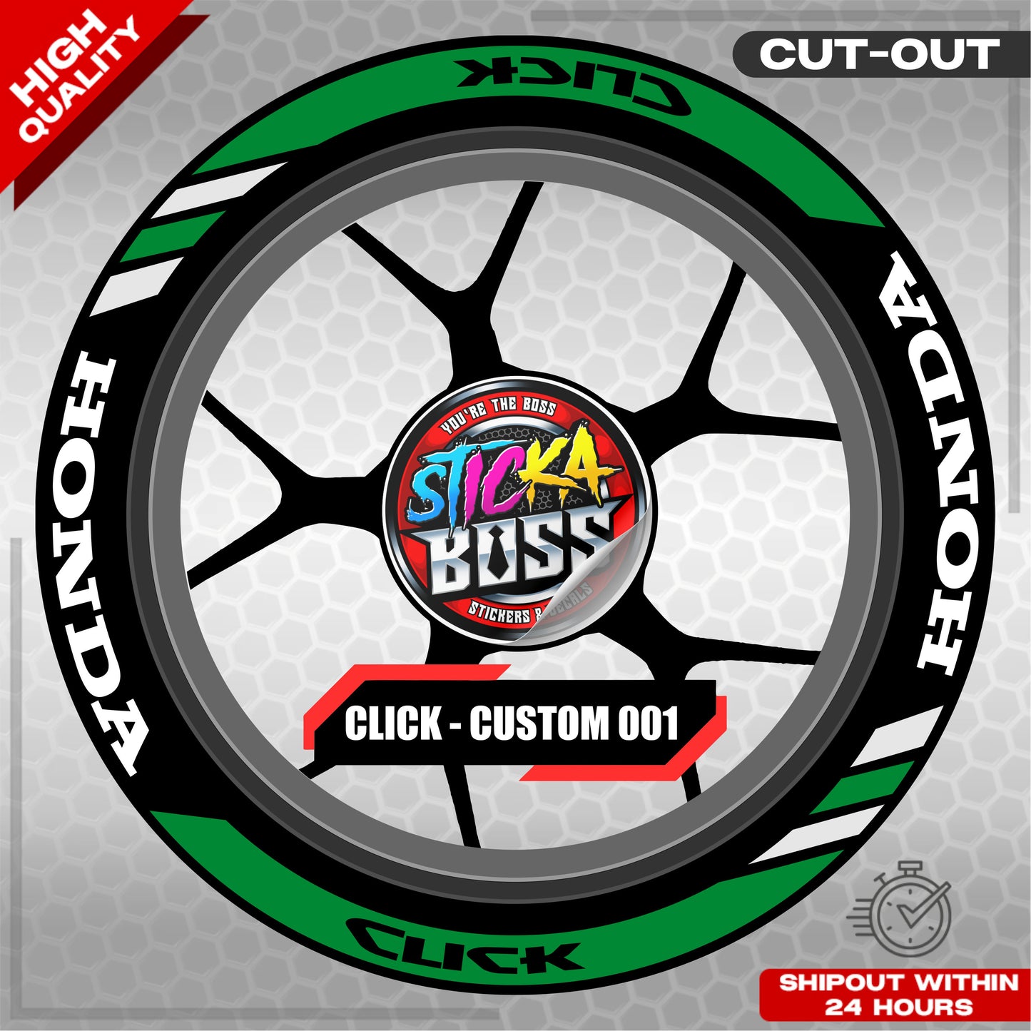 CLICK 125  150 160 MAGS STICKER SET  ( 2 MAGS ) - CUSTOM 001 | VINYL WATERPROOF CUT-OUT DECALS