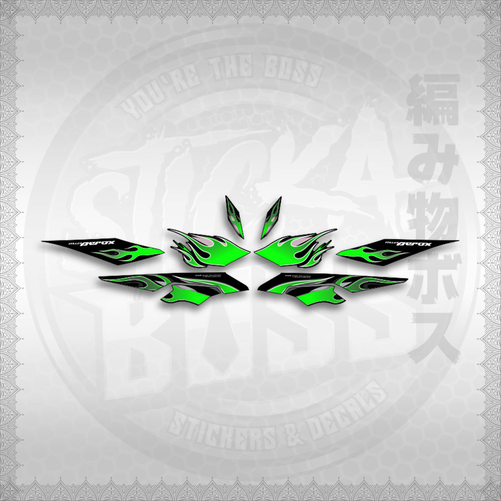 STICKER DECALS for AEROX V3 ALPHA TURBO (AV3LEFMO) By STICKABOSS (SOFIE LAMINATED WATERPROOF)