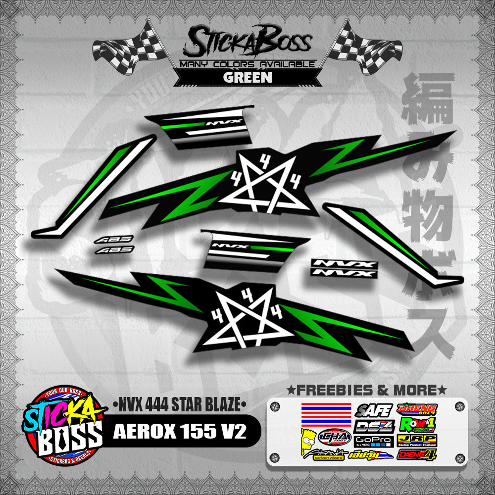 AEROX 155 V2 DECALS ( NVX 444 STAR BLAZE )【WITH FREEBIES】