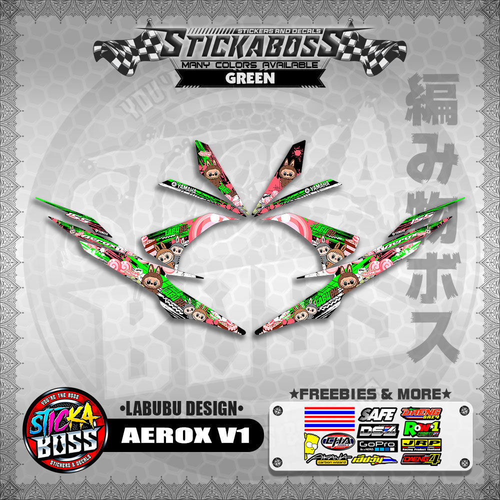 AEROX V1 STICKER DECALS ( LABUBU DESIGN )【WITH FREEBIES】