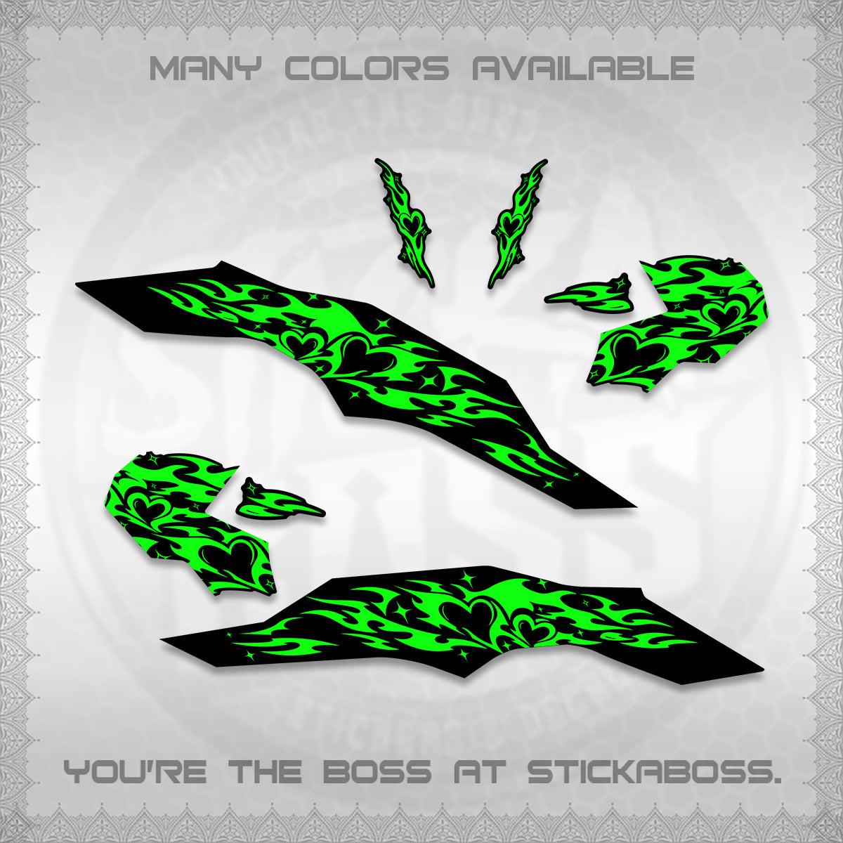 CLICK 125 V3 DECALS (2026 TRIBAL HEART DESIGN) STICKER KITS BY STICKABOSS